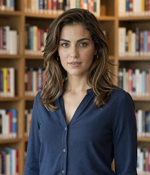 Sofia, 31, in a library on EvaDate dating site review